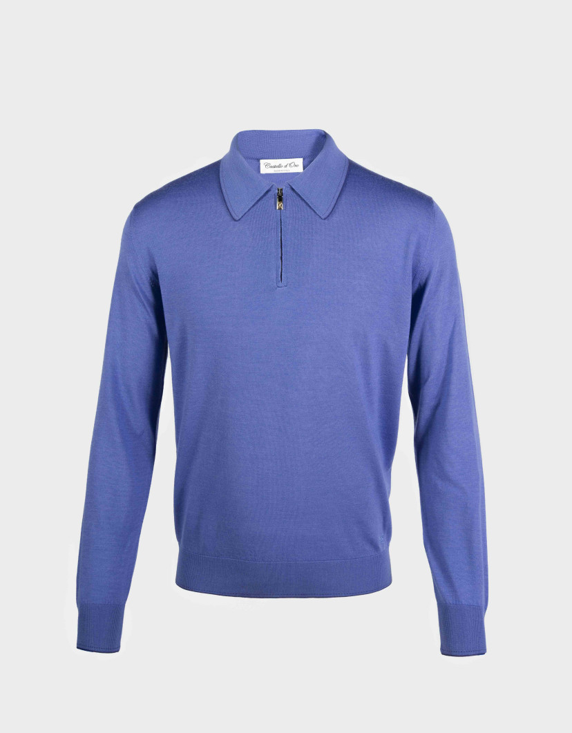 Castello d'Oro Blue Polo Long Sleeves image